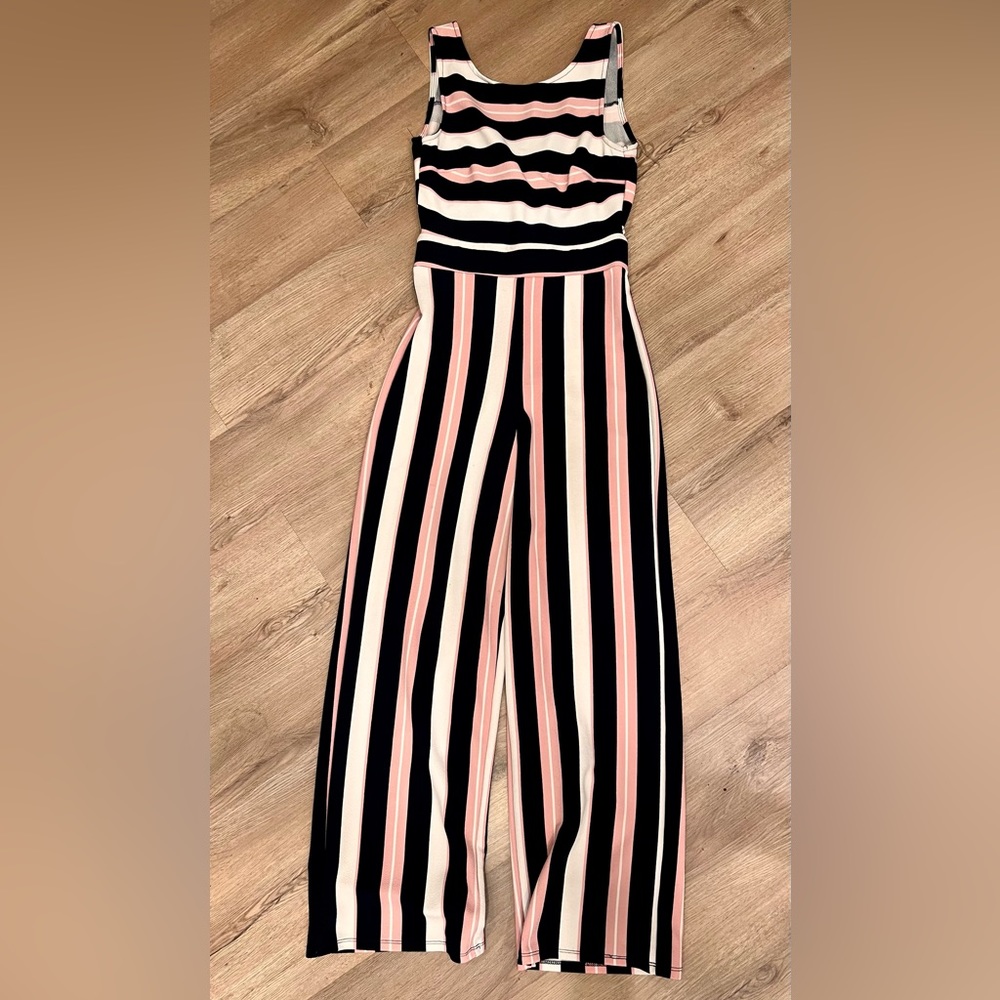 Navy blue pink jumpsuit medium
